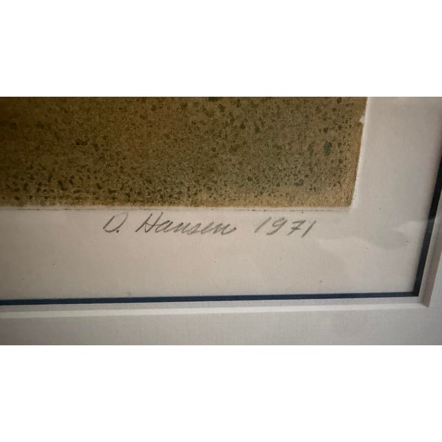 Diana Hansen Framed Hand-Painted Relief Print “ Emeryville” Signed Numbered, 1971 For Sale - Image 10 of 10