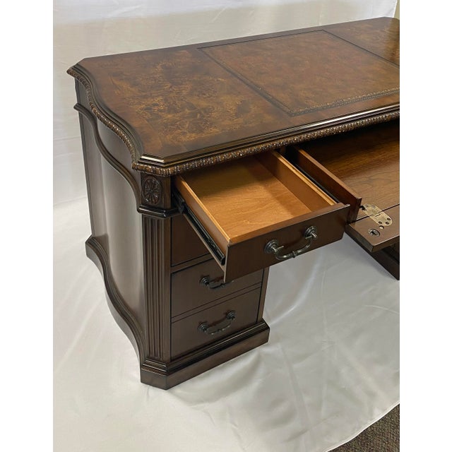 1990s Traditional Hooker Furniture Company Cherry Wood Executive Desk Chairish