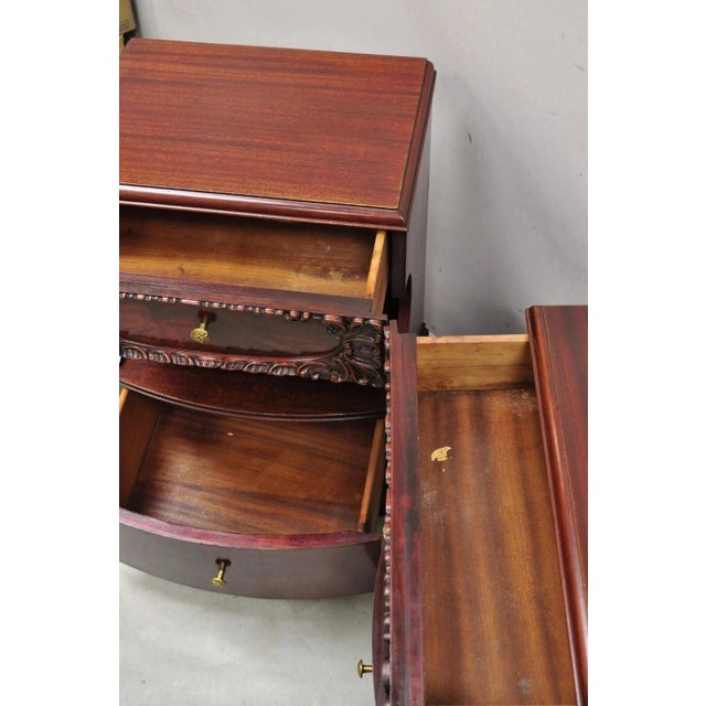Vintage Chinese Chippendale Mahogany 2 Drawer Nightstands Bedside Tables - Pair For Sale - Image 10 of 12