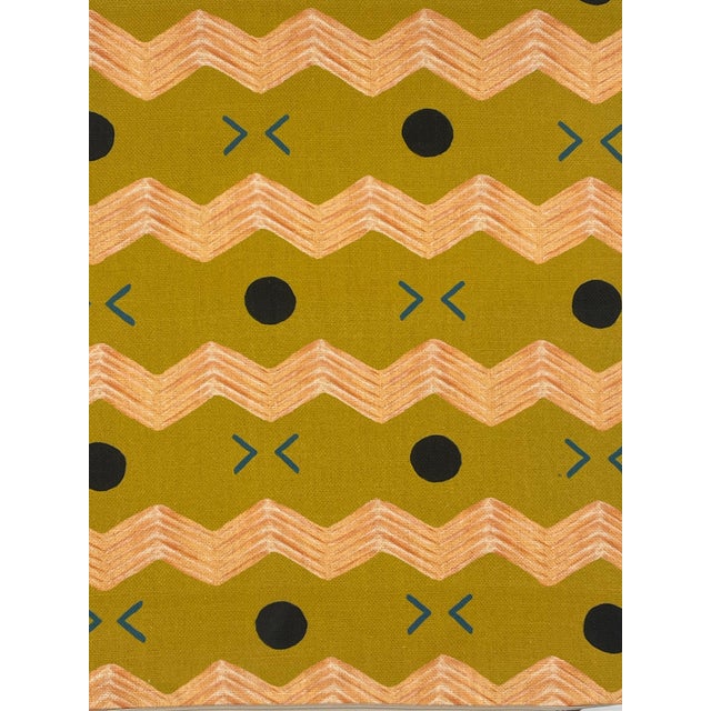 Abstract James Malone Zig Zag Pillows- A Pair For Sale - Image 3 of 3