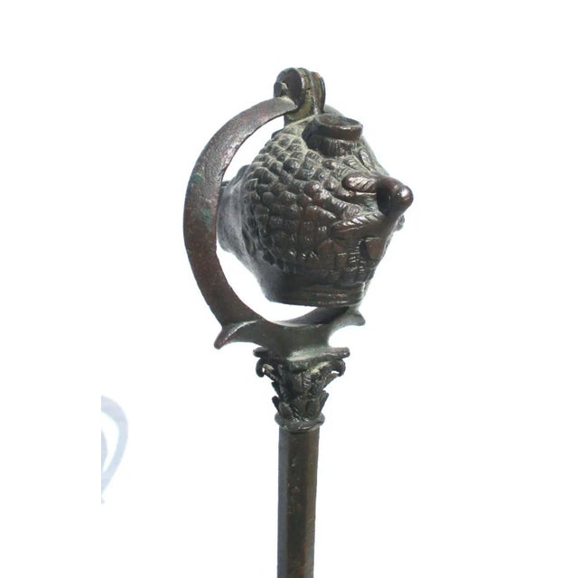 Mid 19th Century Grand Tour Bronze Roman Oil Lamp For Sale - Image 4 of 12