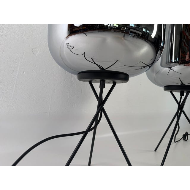 2000 - 2009 Floor Lamps with Mirrored Smoked Glass, 2000s, Set of 2 For Sale - Image 5 of 9