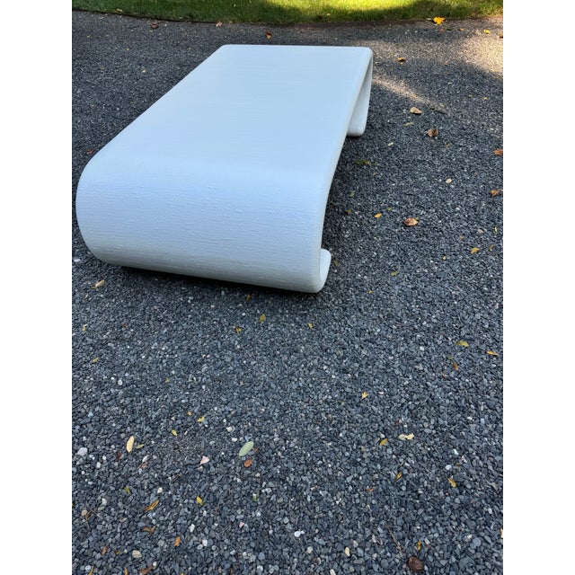 Vintage Karl Springer Style Linen Wrapped Scroll Table Chairish