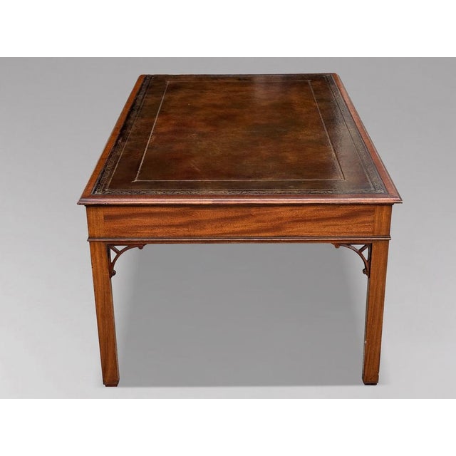 Large Vintage George III Style Writing Table in Mahogany by William Tillman, 1960 For Sale - Image 10 of 12