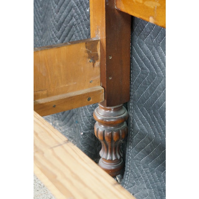 Vintage Federal Sheraton Revival 4 Post Matchbook Walnut Full Size Bed Frame For Sale - Image 13 of 18