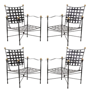 Set of Four Mario Papperzini Amalfi Adjustable Chain Lounge Chairs