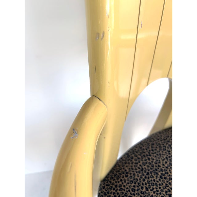 Set of 4 Italian Lacquered Postmodern Armchairs, Animal Print Upholstery For Sale - Image 13 of 18