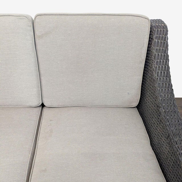 Threshold Outdoor All Weather Wicker 3-Seater Sofa With Cushions For Sale - Image 9 of 9