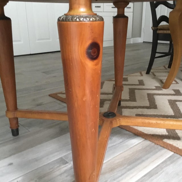 Baker Solid Wood Round Dining Table With Glass Top Chairish