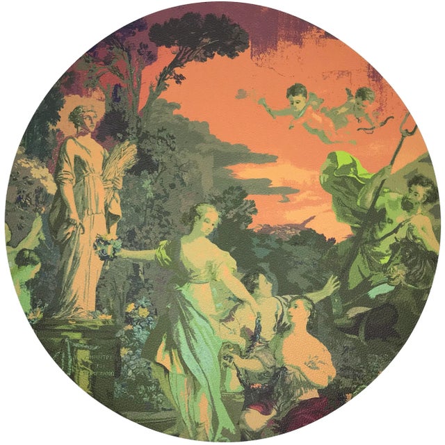 Contemporary Nicolette Mayer Cyprus Picnic Acid Green 16" Roundpebble Placemats, Set of 4 For Sale - Image 3 of 3