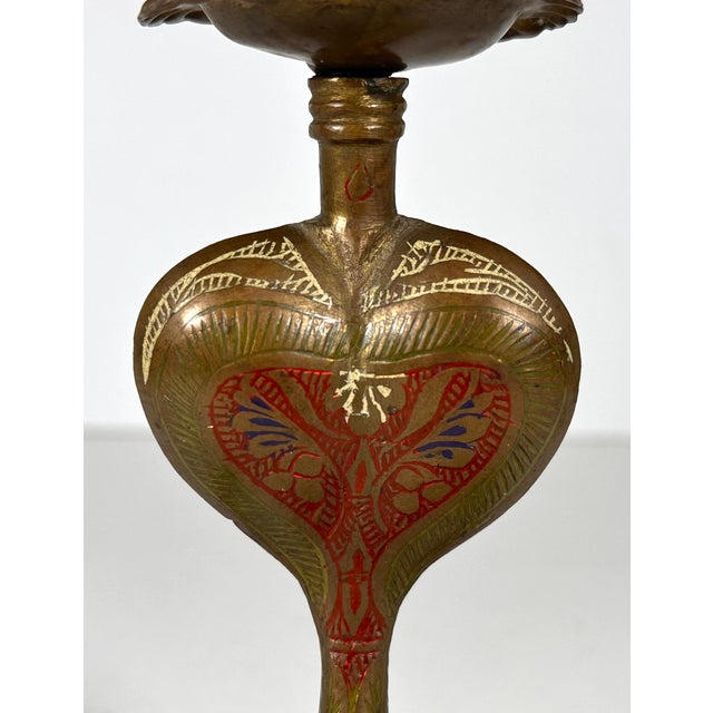 Mid Century Anglo-Indian Brass Cobra Candlestick Collection For Sale - Image 9 of 18