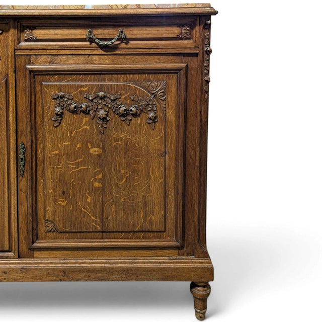 Early 20th-Century French Marble-Top Buffet, Guerin Paris Label For Sale - Image 4 of 18