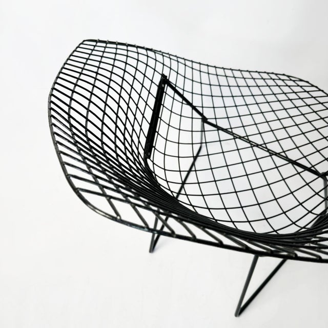 Mid-Century Modern Vintage Black Diamond Chair attributed to Harry Bertoia for Knoll Inc. / Knoll International, 1970s For Sale - Image 3 of 7