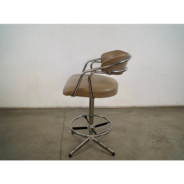 Chrome 1960’s Mid-Century Modern Chrome Adjustable Counter Stool / Bar Stool For Sale - Image 8 of 12