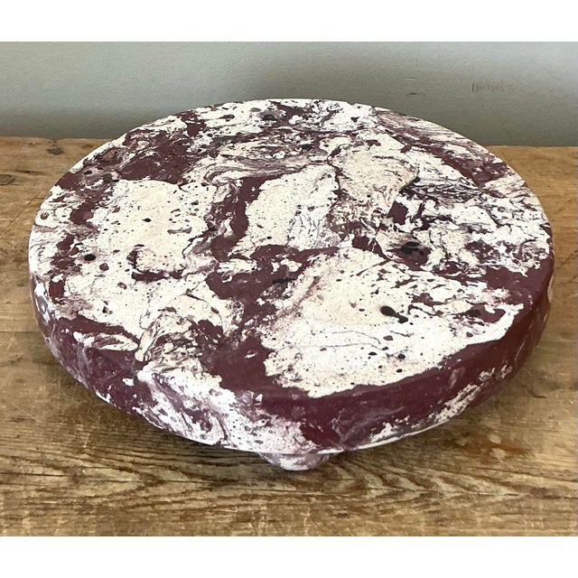 Boho Artisan Pigmented Plaster Scagliola Plinth For Sale - Image 9 of 12