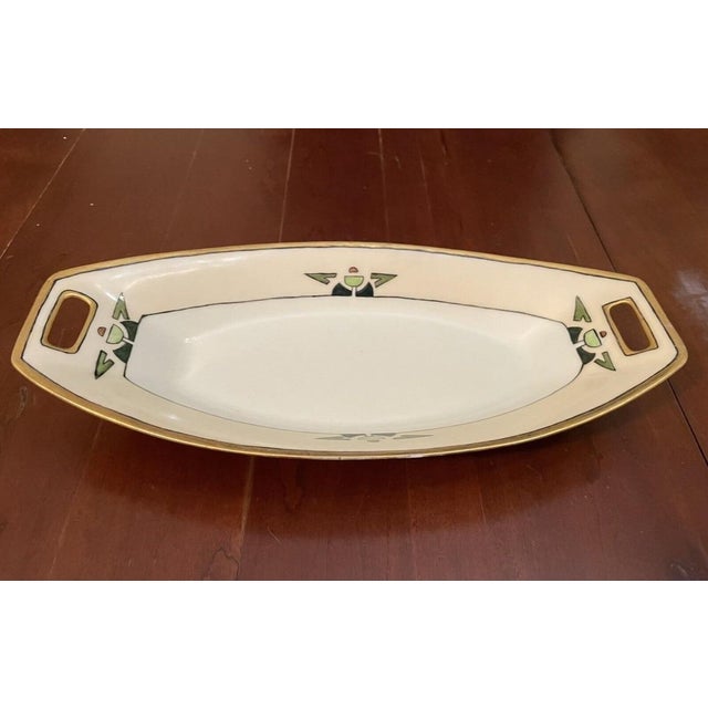 Thomas Sevres of Bavaria Art-Deco Platter, Salt Pepper Shaker and Side Plate. Hand Painted Circa.1920s. Thomas Bavaria...