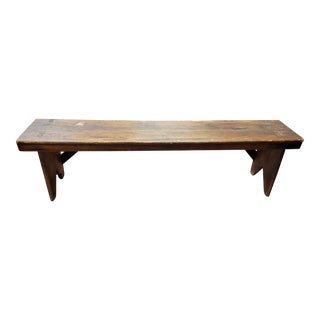 Mid 19th Century Antique Rustic Primitive Pine Bench For Sale