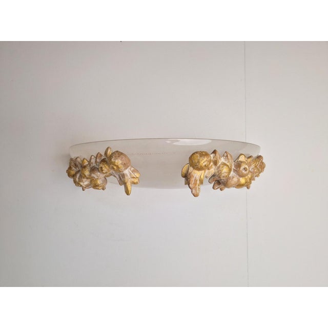 Gold Vintage Bowl Wall Lamps in Goldleaf Murano Glass, Italy, 1970s, Set of 2 For Sale - Image 8 of 18