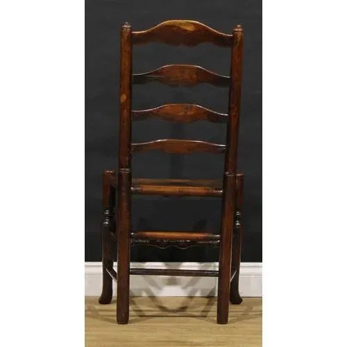 Early 19th Century Set of Four Early 19th Century Lancashire English Ash Ladderback Dining Chairs For Sale - Image 5 of 5