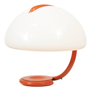 Serpente Table Lamp in Orange Lacquered Metal by Elio Martinelli for Martinelli Luce, 1965