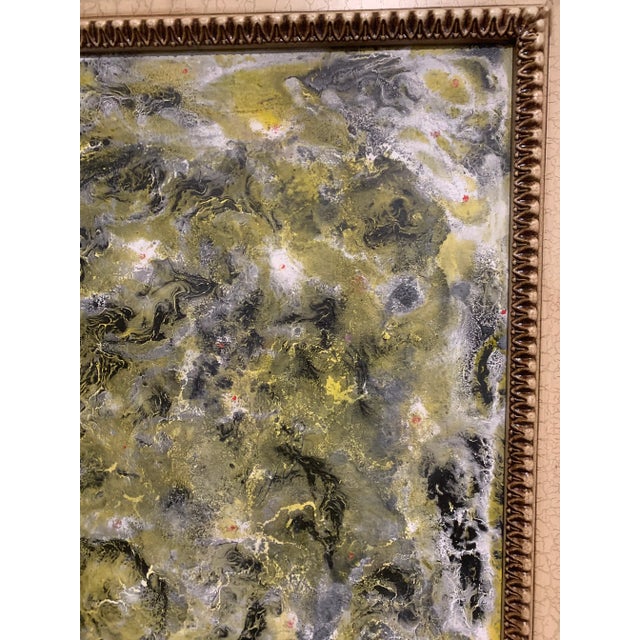 Textile “Thunder & Lightning” Signed ‘Sosa’ Abstract Oil on Canvas For Sale - Image 7 of 11