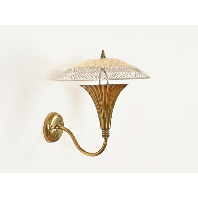 Italian Flower Sconces in Brass and Enamelled Metal from Arredoluce, 1950s, Set of 2 For Sale - Image 6 of 13