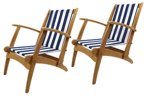 Set of Mid-Century Modern Gracias Lacquered Wooden Folding Deck Chairs