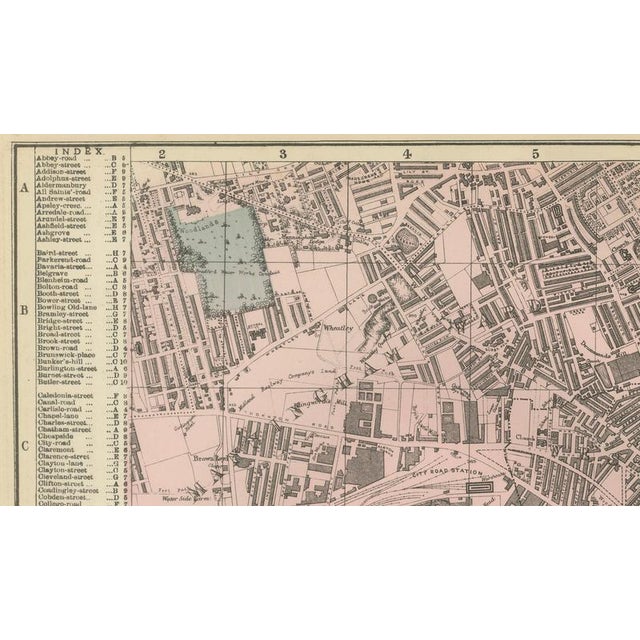 Paper Victorian Bradford Street Plan Map by Edward Weller, 1885 For Sale - Image 7 of 10