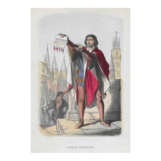 Antique Jacob Van Artevelde Hand Colored Print For Sale