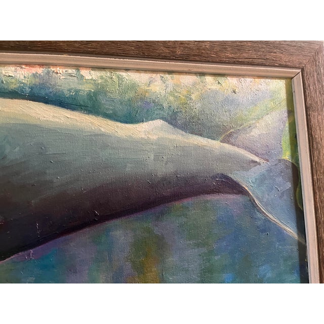 Original Oil Painting Whale Art Signed Diane McGrath 32 X 26 Framed Marine Life For Sale - Image 10 of 11