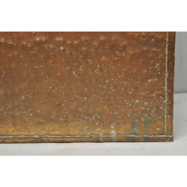 Antique French Country Primitive Copper & Wood Black Grain Painted Grain Bin For Sale - Image 9 of 18