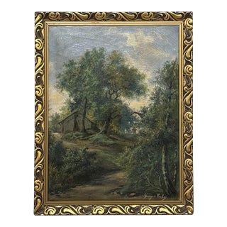 Antique Framed Oil Painting on Canvas by Georges Crehay (1849-1933) For Sale