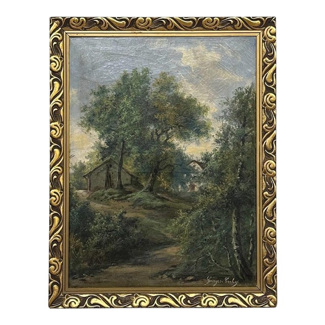 Antique Framed Oil Painting on Canvas by Georges Crehay (1849-1933) For Sale