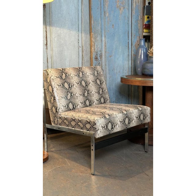Vintage Chair in Faux Snakeskin For Sale - Image 4 of 8