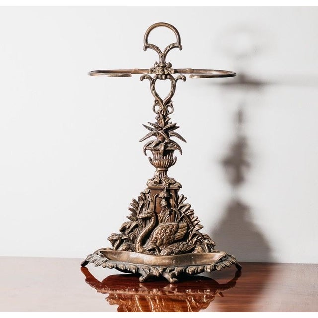 Vintage Art Nouveau Brass Umbrella Stand, France, 1960s For Sale - Image 3 of 14