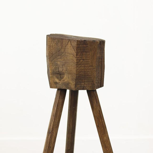 Primitive Wabi Sabi Farmhouse Rustic Chopping Block / Pedestal For Sale - Image 8 of 11