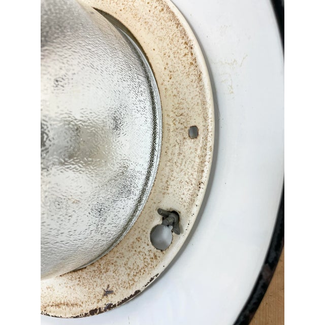 Black Industrial Factory Hanging Lamp in Black Enamel from Elektrosvit, 1960s For Sale - Image 8 of 13