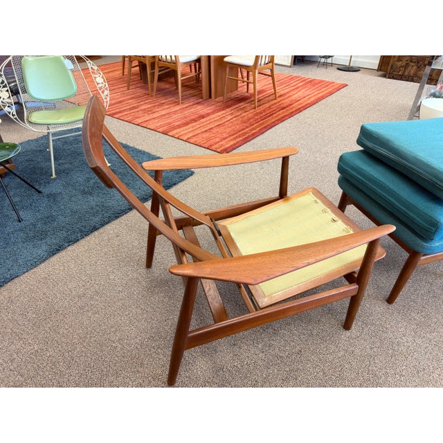 Mid Century Modern Danish Teak Arne Vodder Fd-164 Adjustable Lounge Chair & Ottoman for France & Son. 1960’s For Sale - Image 6 of 12