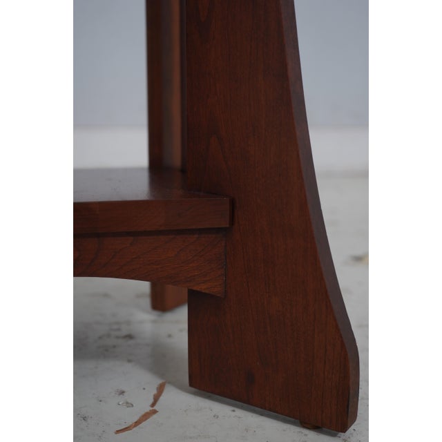 1990s Ethan Allen Arts & Crafts Cherry Tile Top Stand For Sale - Image 5 of 10