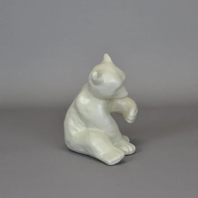 Polar Bear Figureine by Vicke Lindstrand for Upsala Ekeby, 1940s, in Flawless conditions. Designed 1920 to 1949 This piece...
