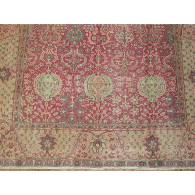 Fuschia Pink Vintage Indian Rug For Sale - Image 4 of 6