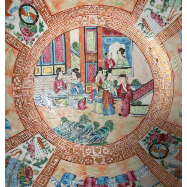 Late 19th Century Late 19th Century Antique Qing Chinese Famille Rose Canton Porcelain Bowl For Sale - Image 5 of 12