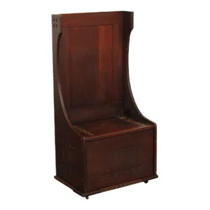 Antique Mission Arts And Crafts Mahogany Storage Chest Hall Bench