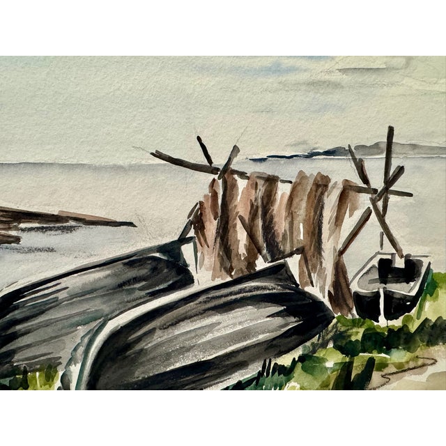 Rustic Henry Emil Salloch Original Watercolor on Paper Cap Gaspé, Quebec, Canada. 1959. For Sale - Image 3 of 7