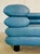 1980s Vintage Postmodern Swedish Turquoise Leather Stacked Sofa, 1980 For Sale - Image 5 of 18