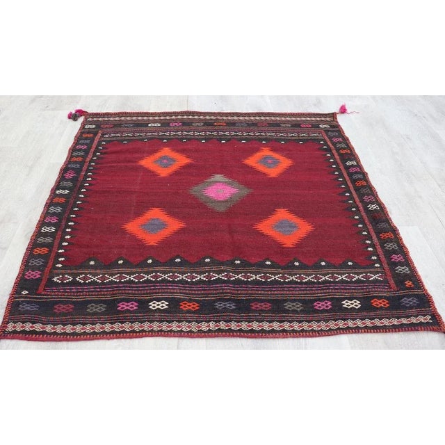Vintage Handwoven Sofreh Kilim, 1920s For Sale - Image 4 of 13