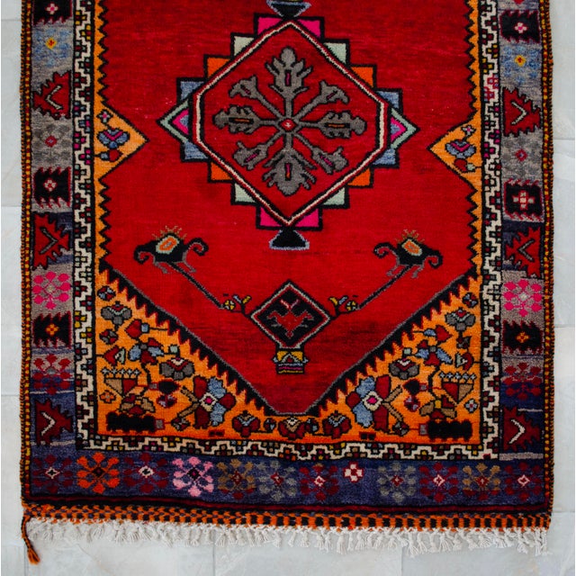 1950s Hand Knotted Turkish Rug for Hallway, Runner Rug, Bed Side Accent, Kitchen Rug - 3′8″ X 10′5″ For Sale - Image 14 of 17
