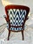 English Late 19th Century English Mahogany George III Style Open Arm Chair Upholstered in a Navy and White Chevron Fabric For Sale - Image 3 of 7