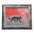 Tiger Landscape Tribal Folk Art Abstract Gray Red Orange White Original Oil Painting Cleo Plowden For Sale