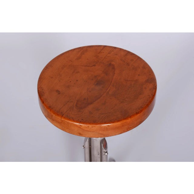 Brown Bauhaus Stool in Beech attributed to Mücke Melder, 1930s For Sale - Image 8 of 8